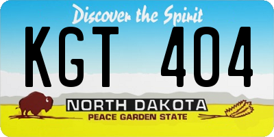 ND license plate KGT404