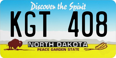 ND license plate KGT408
