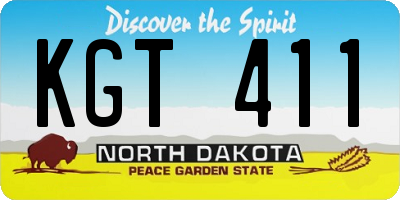 ND license plate KGT411