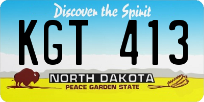 ND license plate KGT413