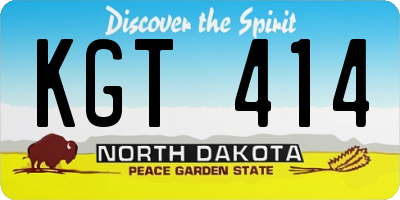 ND license plate KGT414