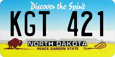 ND license plate KGT421