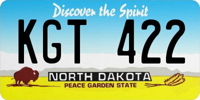 ND license plate KGT422