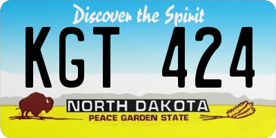ND license plate KGT424