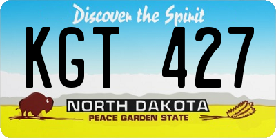 ND license plate KGT427