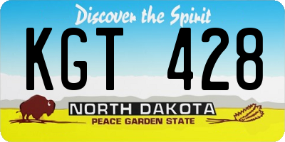 ND license plate KGT428