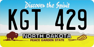 ND license plate KGT429