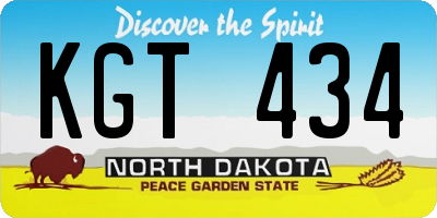 ND license plate KGT434
