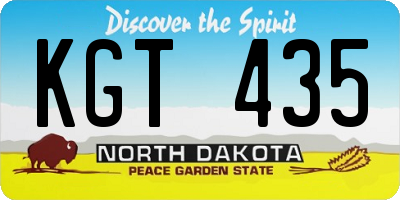 ND license plate KGT435