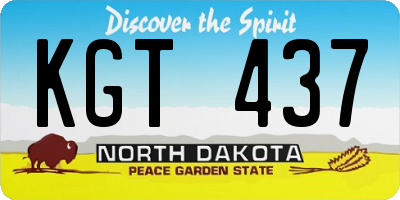 ND license plate KGT437