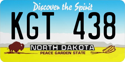 ND license plate KGT438