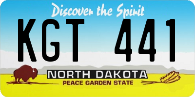 ND license plate KGT441