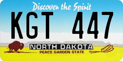 ND license plate KGT447