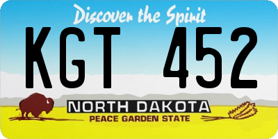 ND license plate KGT452