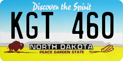 ND license plate KGT460