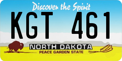 ND license plate KGT461