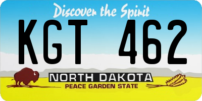 ND license plate KGT462