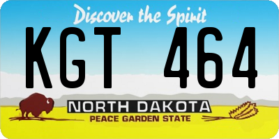 ND license plate KGT464