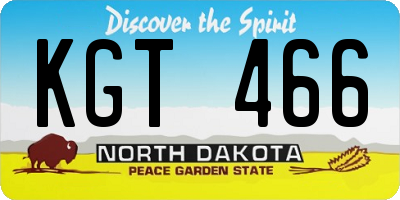 ND license plate KGT466