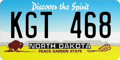 ND license plate KGT468