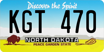 ND license plate KGT470