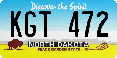 ND license plate KGT472
