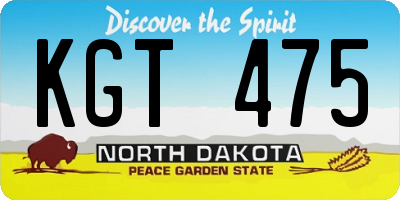 ND license plate KGT475