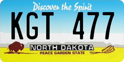 ND license plate KGT477
