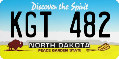 ND license plate KGT482