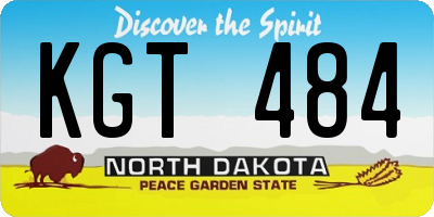 ND license plate KGT484