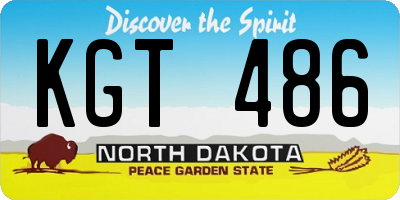 ND license plate KGT486