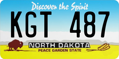 ND license plate KGT487