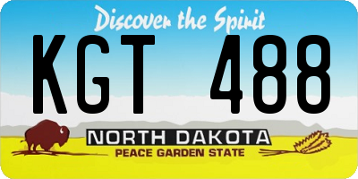 ND license plate KGT488