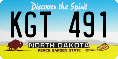 ND license plate KGT491