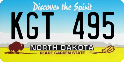 ND license plate KGT495