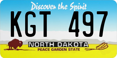 ND license plate KGT497