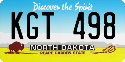 ND license plate KGT498