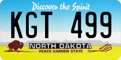 ND license plate KGT499