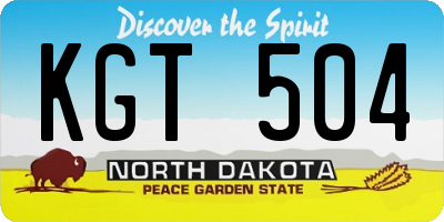 ND license plate KGT504