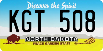 ND license plate KGT508
