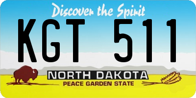 ND license plate KGT511