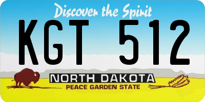 ND license plate KGT512