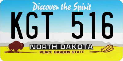 ND license plate KGT516