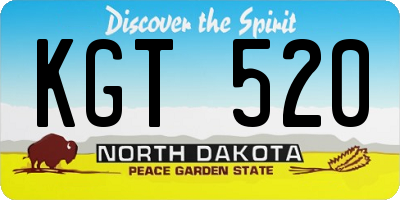 ND license plate KGT520