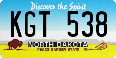 ND license plate KGT538
