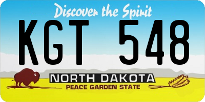 ND license plate KGT548