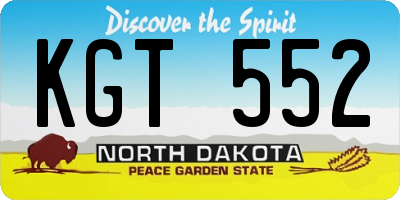 ND license plate KGT552