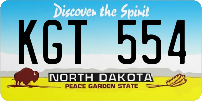 ND license plate KGT554
