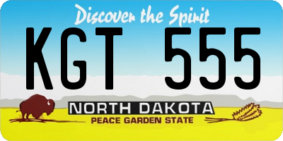 ND license plate KGT555