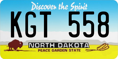 ND license plate KGT558